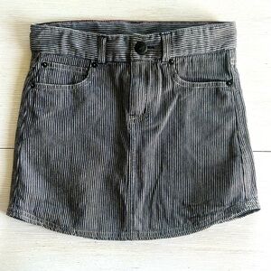 Tea Collection Girls Striped Blue Denim Mini Skirt Size 6